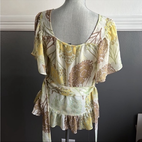 Y2K Rampage Chiffon Floral Blouse - Picture 8 of 12